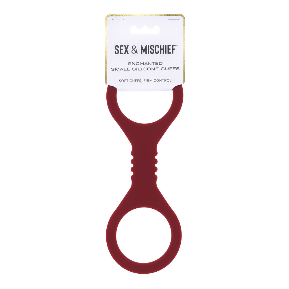 Sex &amp; Mischief Enchanted Small Silicone Cuffs - Burgundy Small Restraints