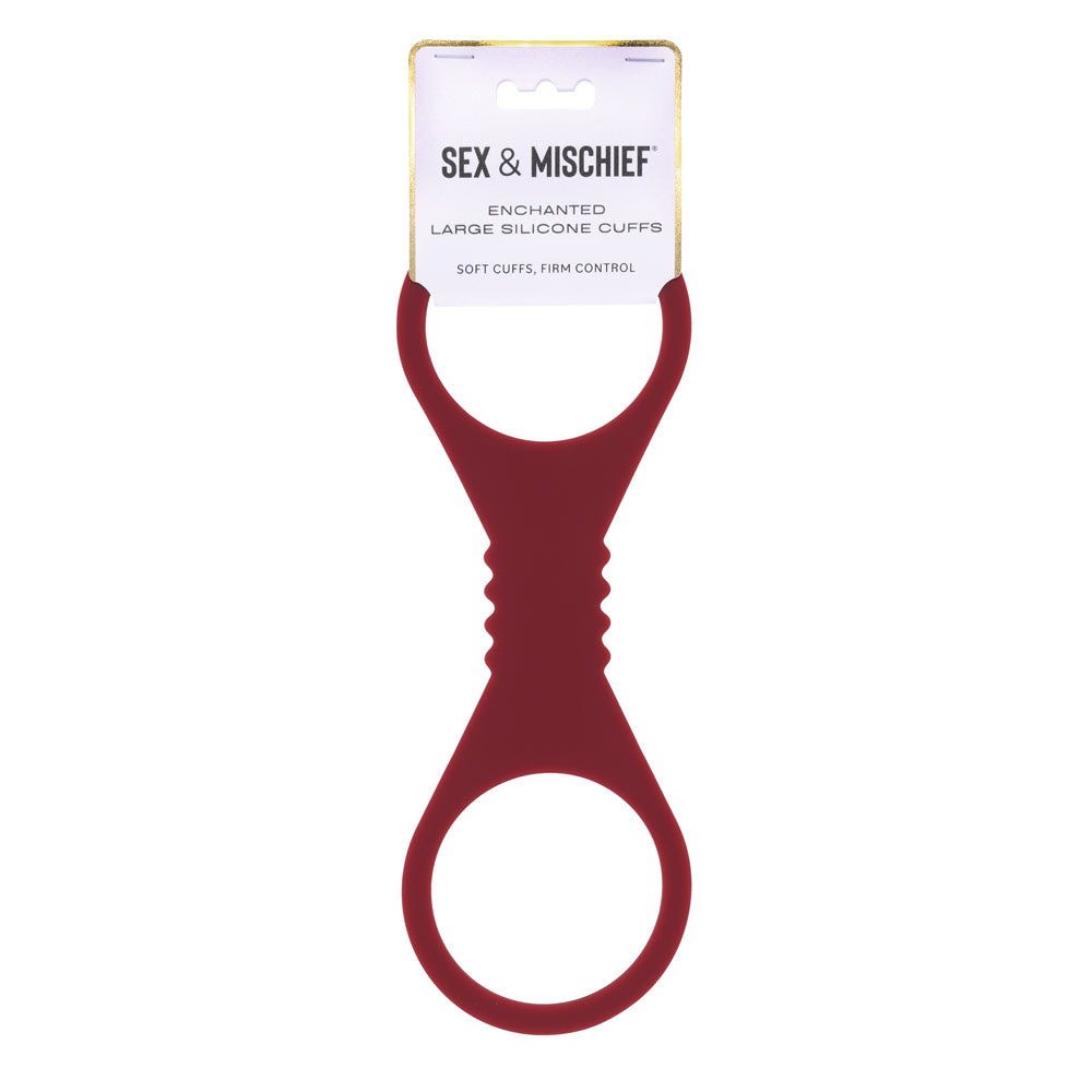 Sex &amp; Mischief Enchanted Large Silicone Cuffs - Burgundy Large Restraints