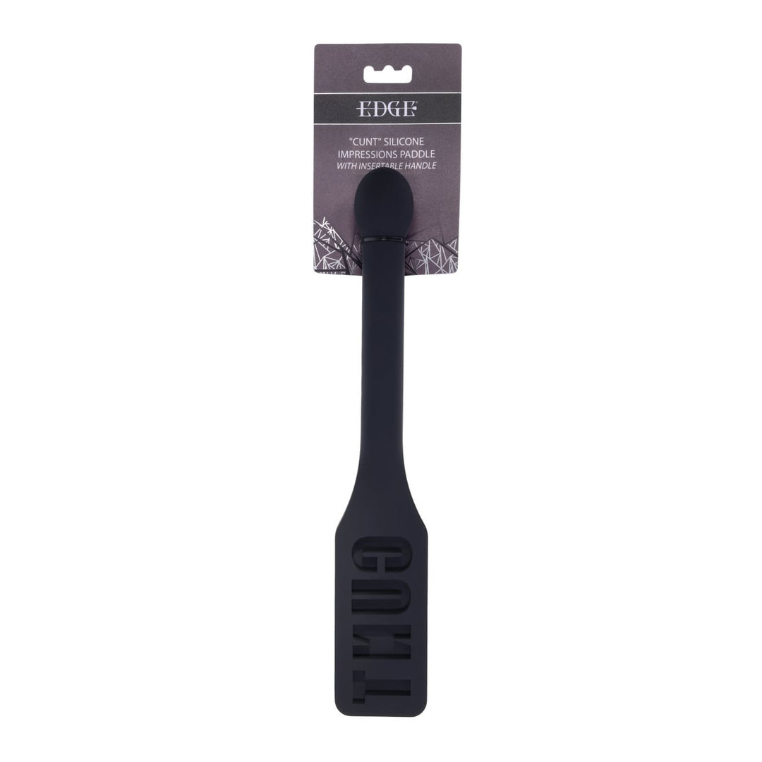 EDGE CUNT Silicone Paddle - Black with Insertable Handle