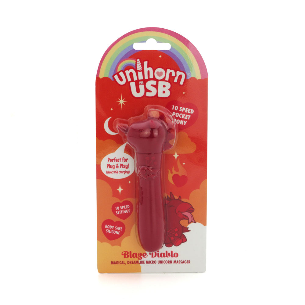 Unihorn - Blaze Diablo Red Rechargeable Vibrating Bullet