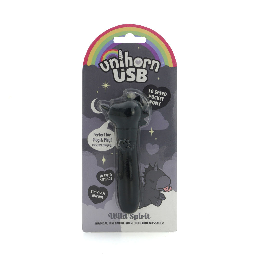 Unihorn Bullet - Wild Spirit - Black USB Rechargeable Vibrating Bullet
