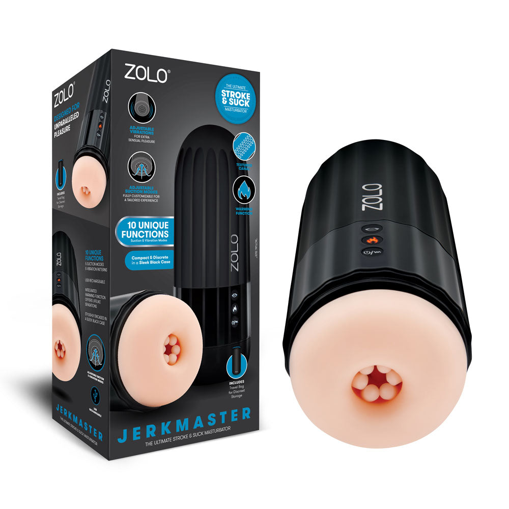 Zolo Jerkmaster - USB Rechargeable Stroking &amp; Sucking Masturbator
