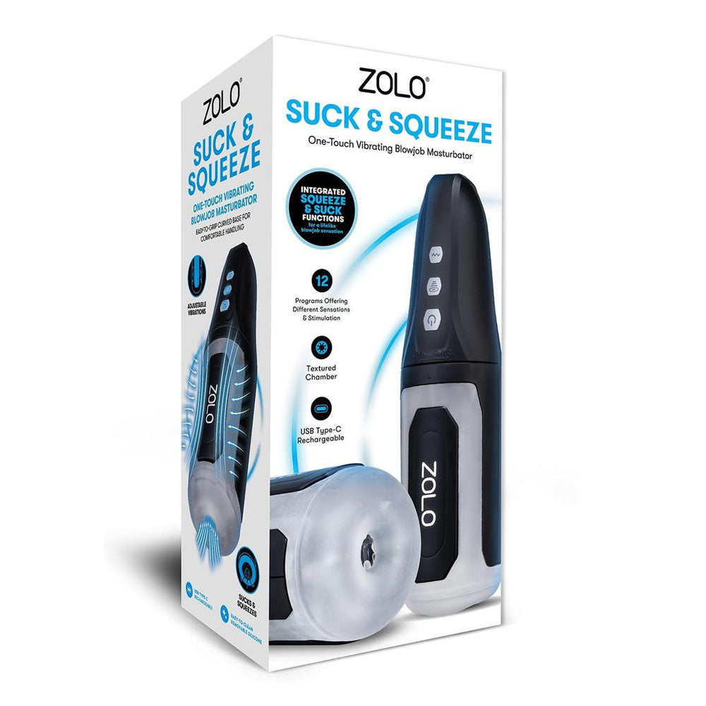 Zolo Suck &amp; Squeeze - USB Rechargeable Sucking Auto Masturbator