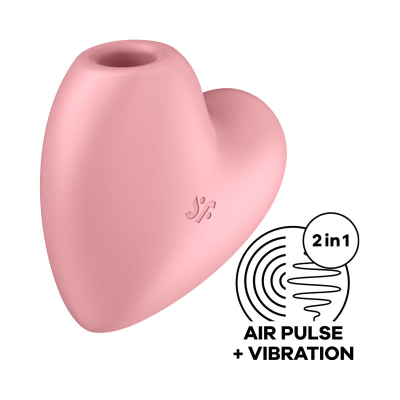 Cutie Heart Double Air Pulse Vibrator – Rechargeable Waterproof Clitoral Stimulator
