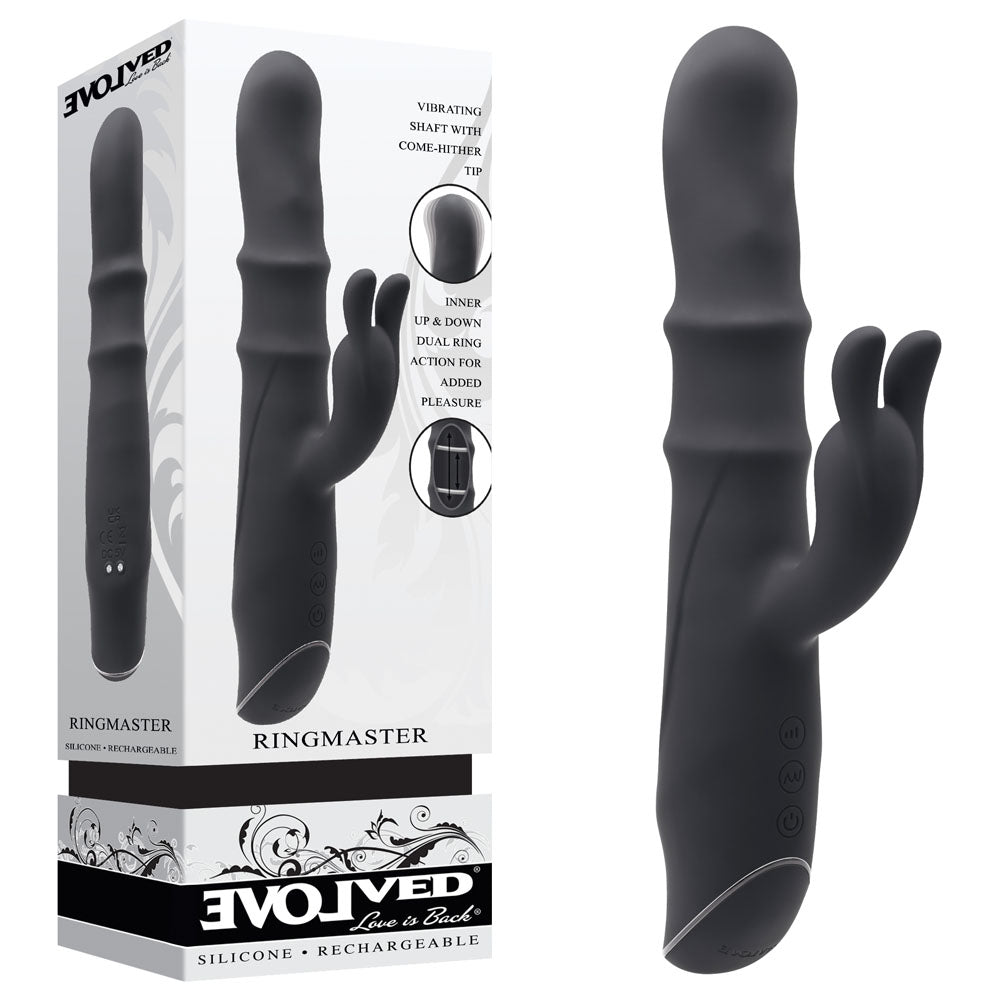 Evolved Ringmaster Rabbit Vibrator – Dual Motor Pleasure with Moving Rings
