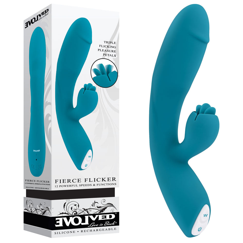 Evolved Fierce Flicker Vibrator – Dual Stimulation Rechargeable Silicone Vibe