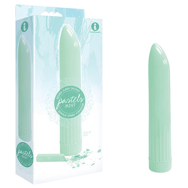 The 9's Pastel Vibes - Vibrator in mint green packaging, showcasing sleek design and single-speed control.
