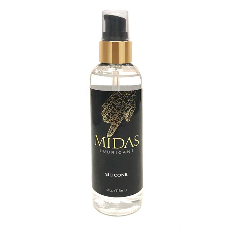 Midas Silicone lubricant has a thick and pillowy texture, designed to sit on top of the skin. This cushiony and dense liquid is the perfect way to compliment activities like anal sex, shower sex, and massage, because they don’t absorb into the skin.