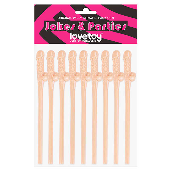 Jokes &amp; Parties Original Willy Straws - Flesh Dicky Straws - Set of 9