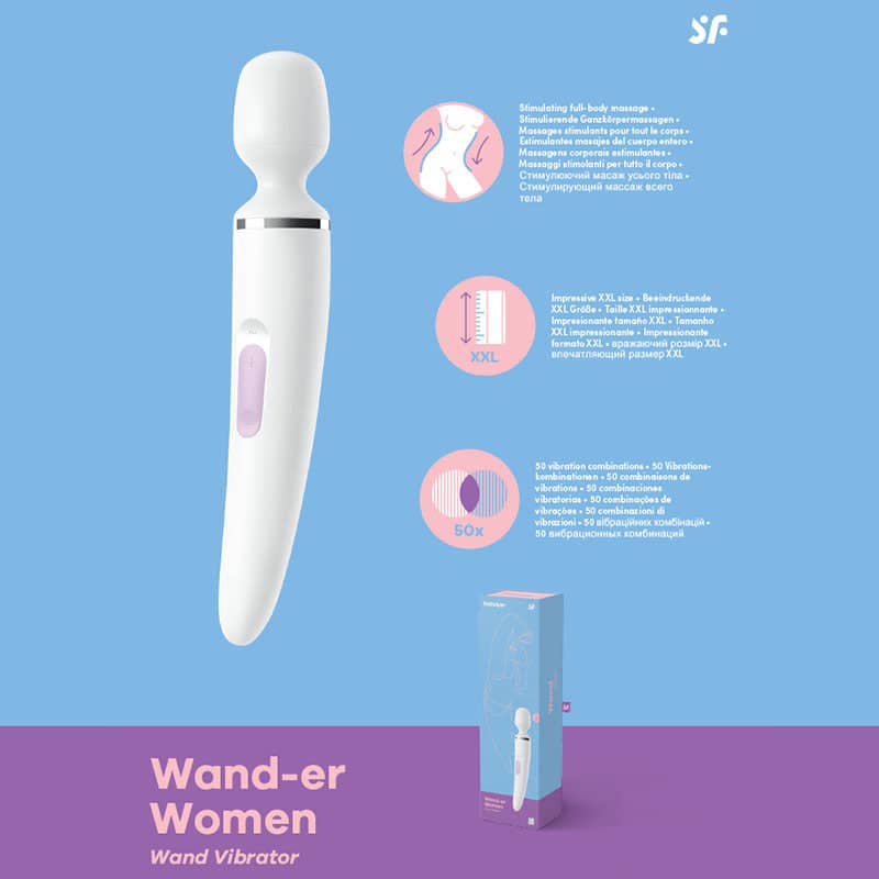 Satisfyer Wand-er Woman - White USB Rechargeable Massager Wand